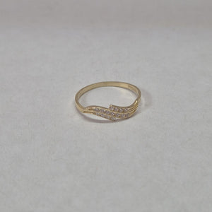 ANILLOS CON CIRCONIAS 14K TALLA 7 0.8 GR (NUEVO)