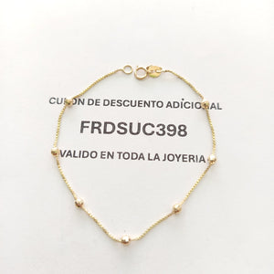 PULSERA ESPECIAL CON BOLITAS 14K 18 CM 1.4 GR (NUEVO)