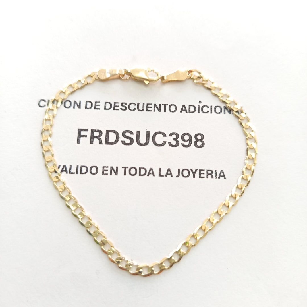 PULSERA TEJIDO BARBADA 14K 18 CM 3.2 GR (NUEVO)