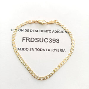 PULSERA TEJIDO BARBADA 14K 18 CM 3.2 GR (NUEVO)