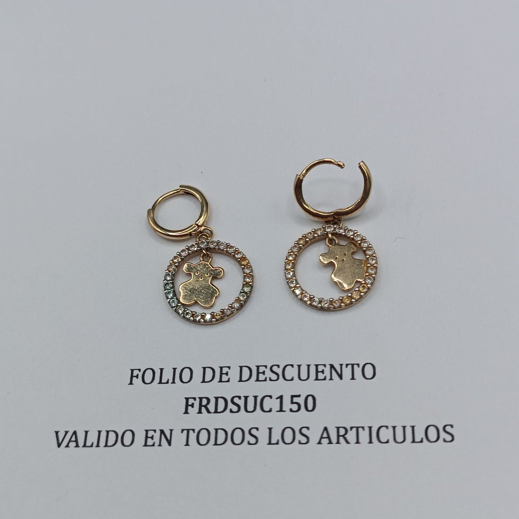 ARETES PAR ORO 14 K 3 GRMS (SEMINUEVO)