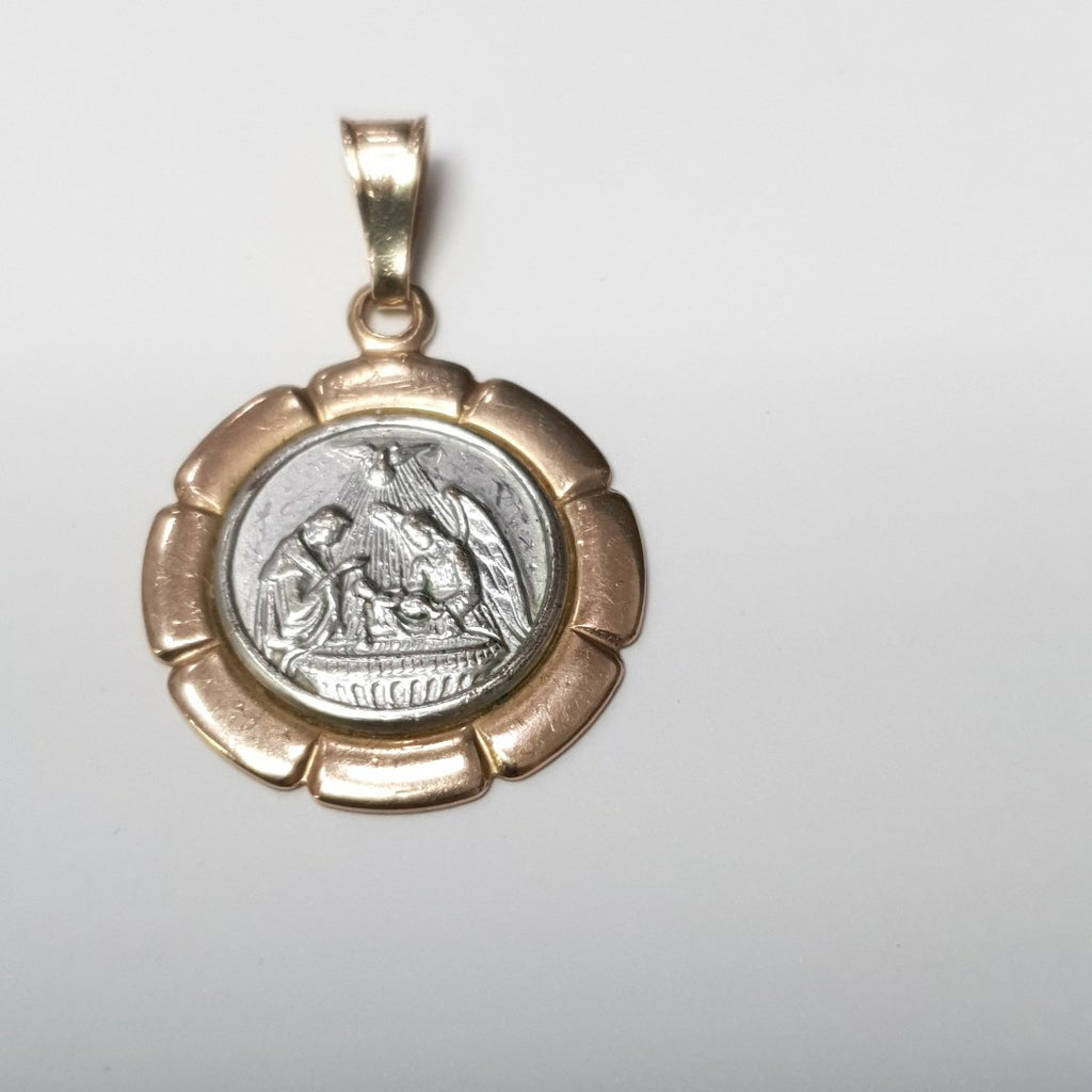 MEDALLA RELIGIOSA ORO COMBINADO 10 K 2.9 GRMS (SEMINUEVO)