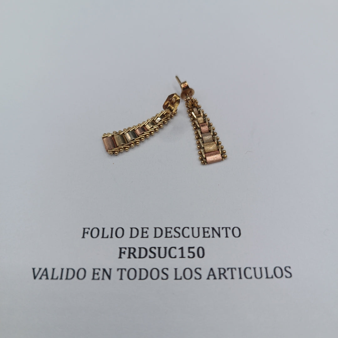 BROQUELES PAR ORO 14 K 2.6 GRMS (SEMINUEVO)