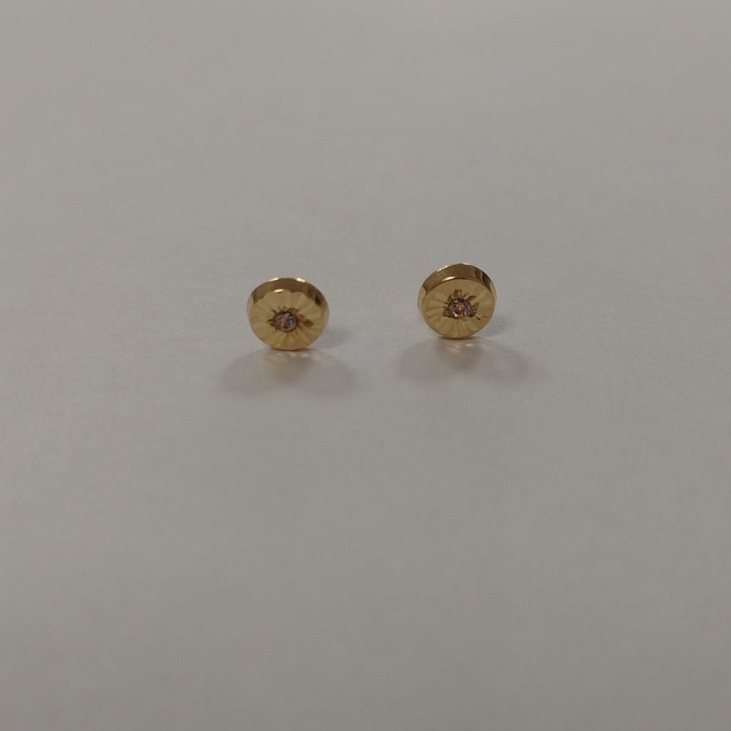 BROQUELES BROQUEL FIG BOTON C CIRCONIA 14K 0.2916 GR (NUEVO)