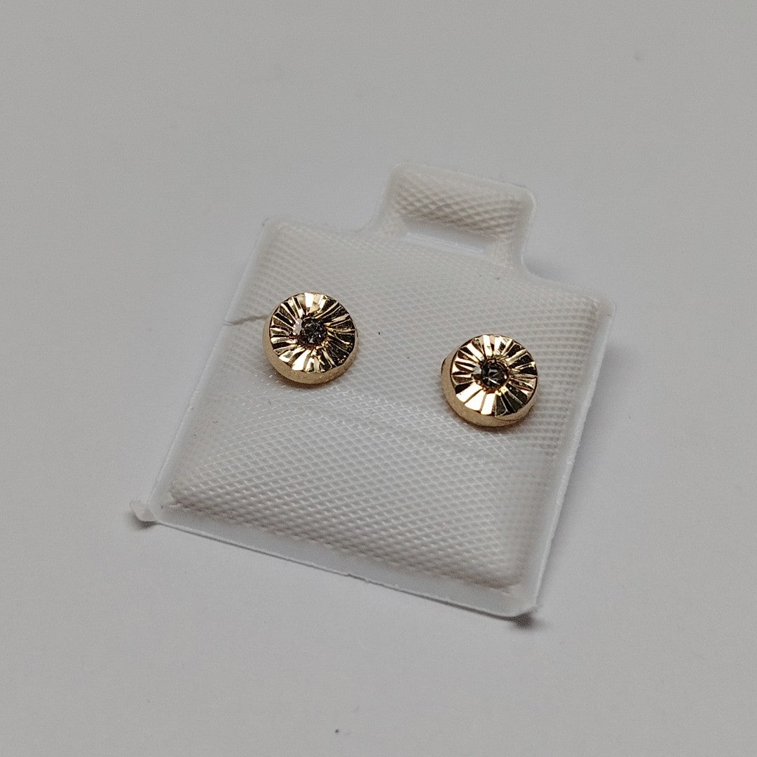 BROQUELES BROQUEL FIG BOTON C CIRCONIA 14K 0.2916 GR (NUEVO)