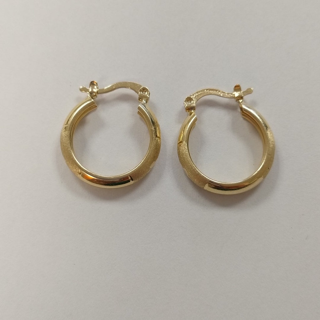 ARETES TEJIDO ARRACADA SATINADA 14K 2.5 GR (NUEVO)