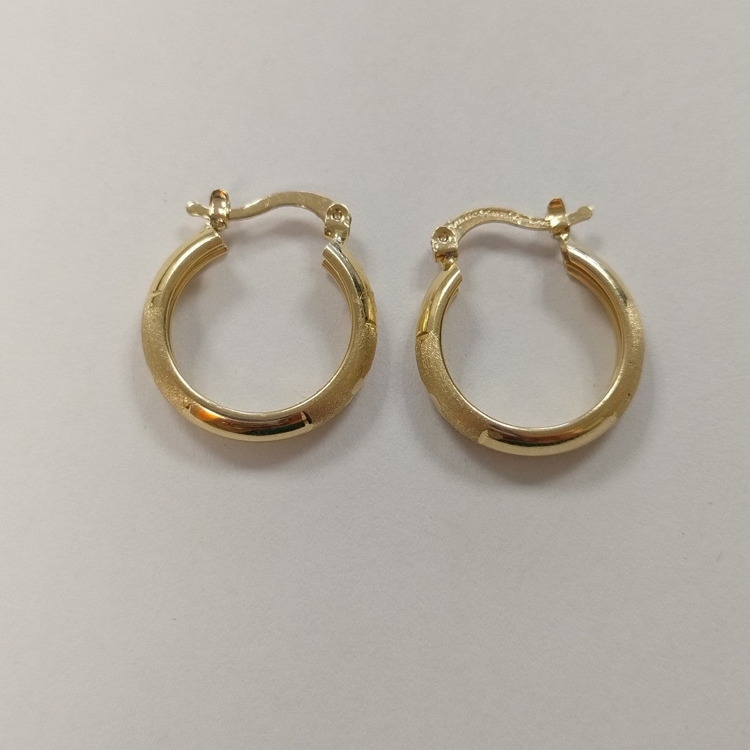 ARETES TEJIDO ARRACADA SATINADA 14K 2.5 GR (NUEVO)
