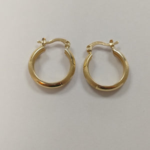 ARETES TEJIDO ARRACADA SATINADA 14K 2.5 GR (NUEVO)