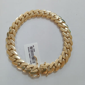 PULSERAS CABALLERO BARBADA AMARILLA ORO 10K 19 (NUEVO)