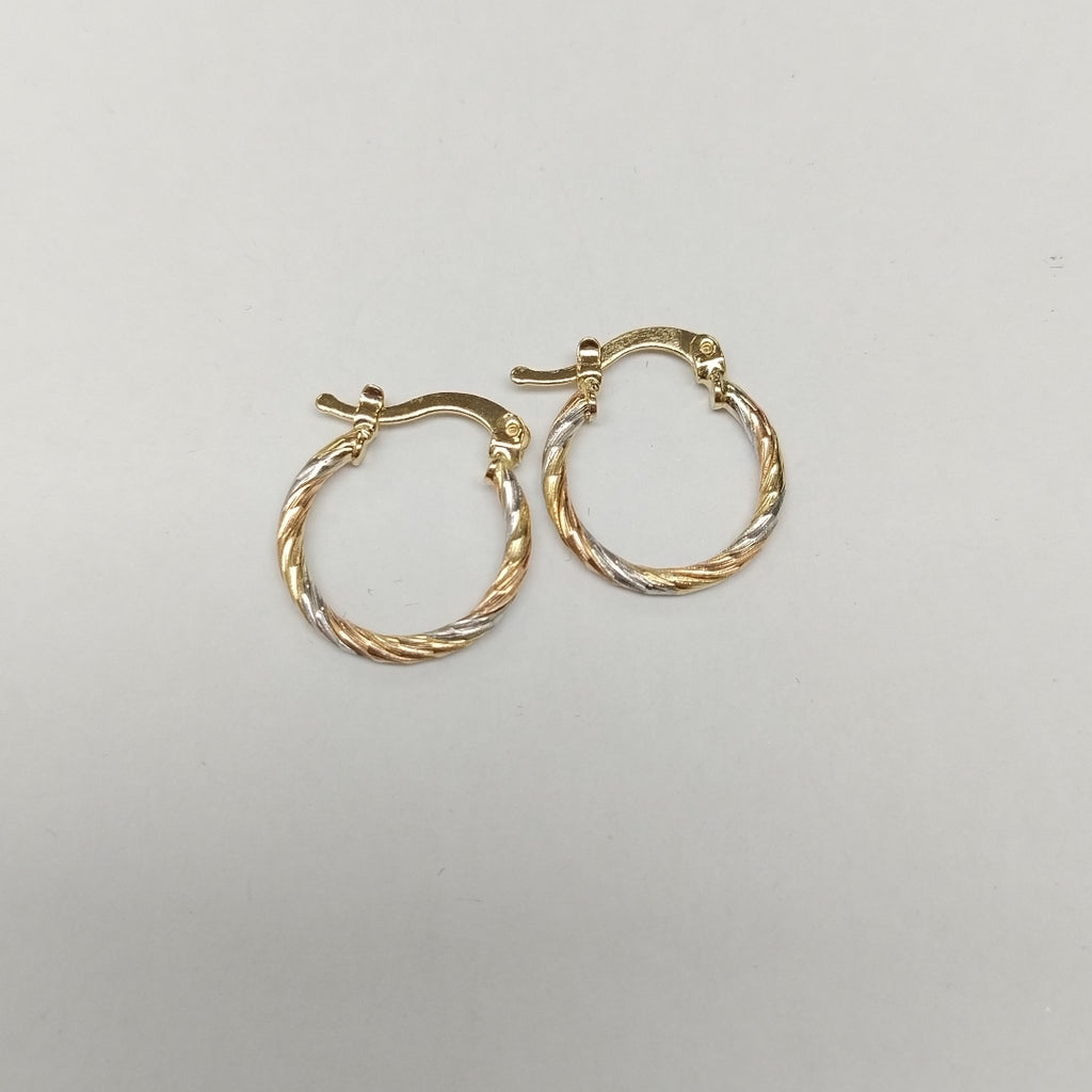 ARETES ARRACADAS COMBINADAS 14K 2 GR (NUEVO)