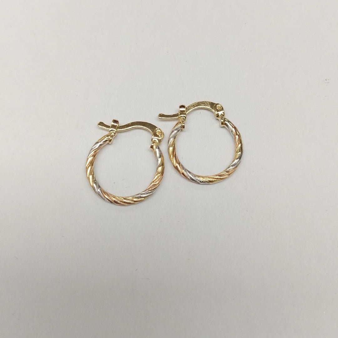 ARETES ARRACADAS COMBINADAS 14K 2 GR (NUEVO)
