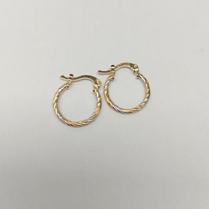 ARETES ARRACADAS COMBINADAS 14K 2 GR (NUEVO)