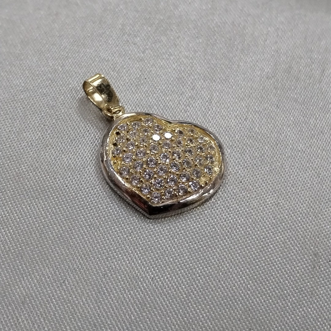 DIJE CORAZON CON CIRCONIAS 14K 1.8 GR (NUEVO)