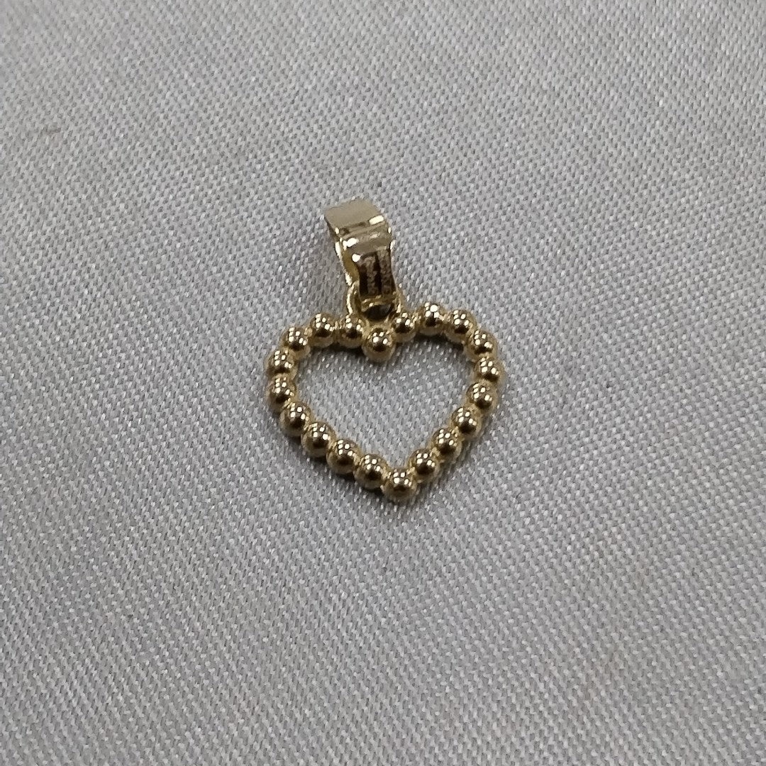 DIJE CORAZON CON CIRCONIAS 10K 0.5 GR (NUEVO)