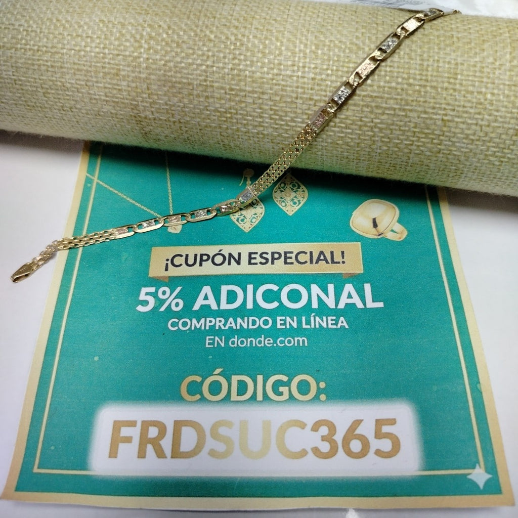 PULSERA ORO COMBINADO 14 K 7,40 GRMS (SEMINUEVO)