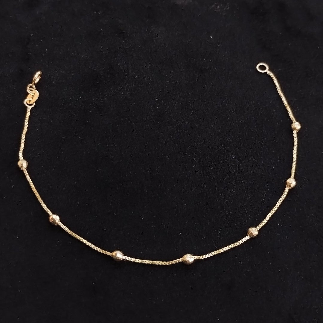 PULSERA ESPECIAL CON BOLITAS 14K 18 CM 1.4 GR (NUEVO)