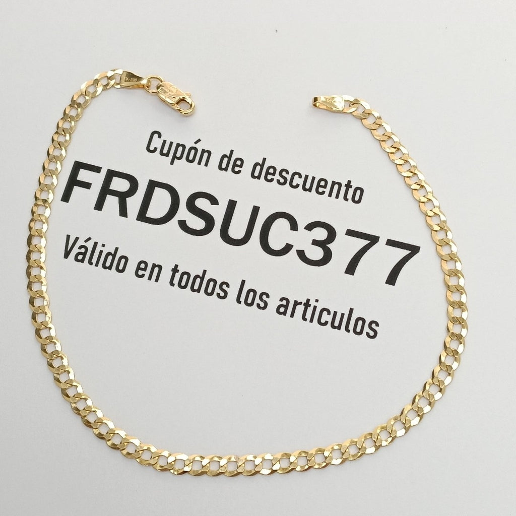 PULSERAS CABALLERO BARBADA AMARILLA ORO 14K 2.8 (NUEVO)
