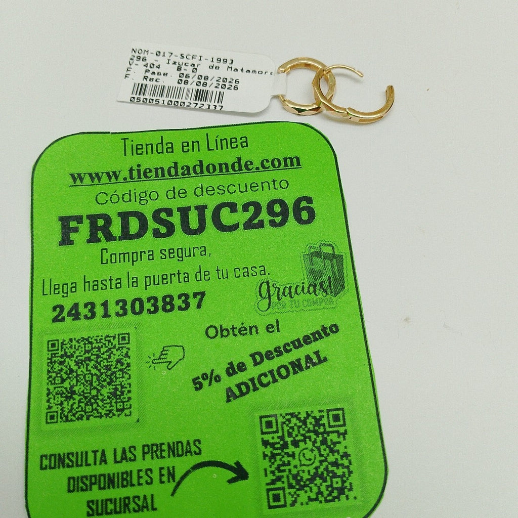 HUGGIES ORO 14K 1.3 (NUEVO)
