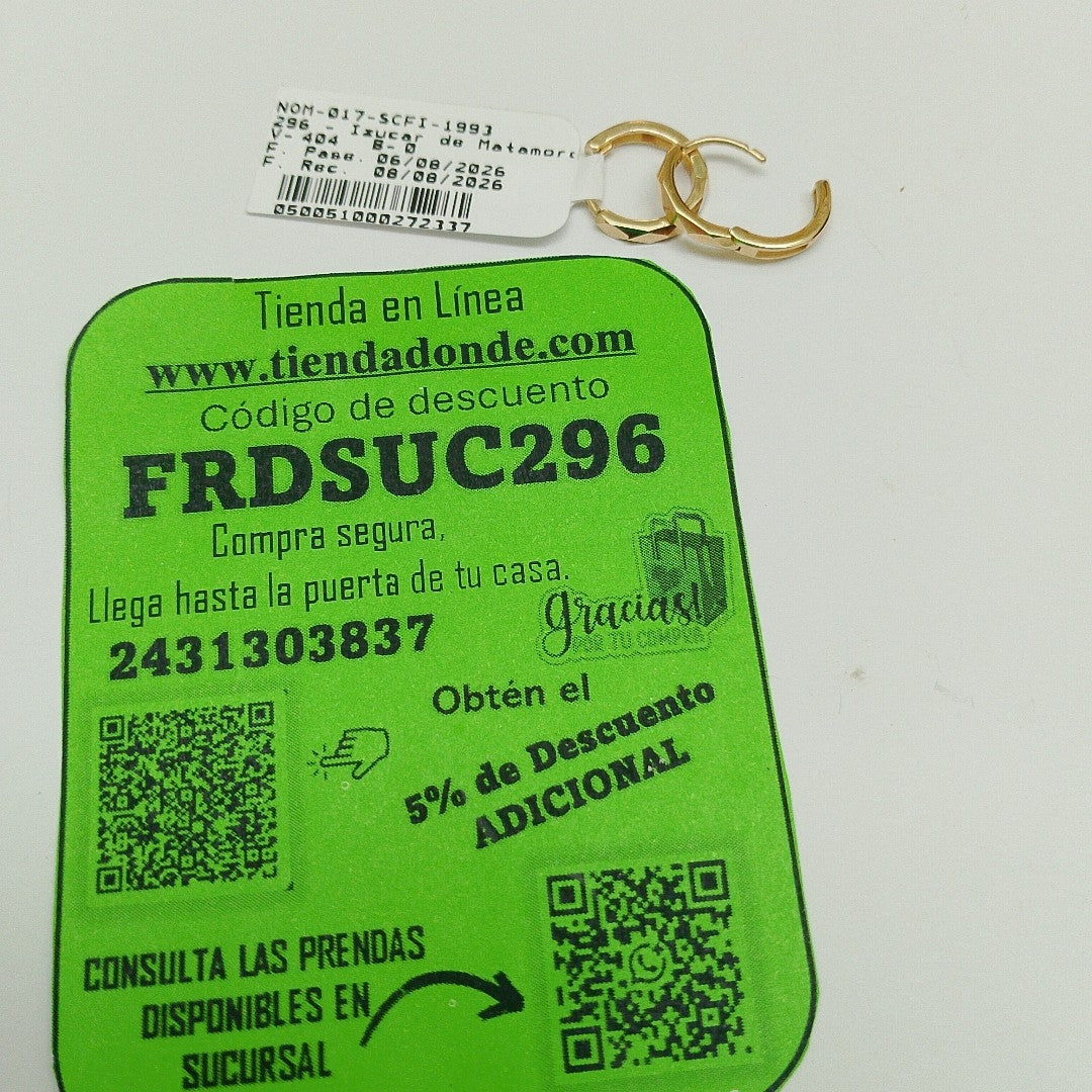HUGGIES ORO 14K 1.3 (NUEVO)