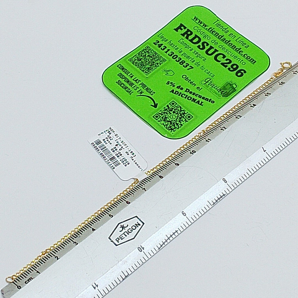 PULSERAS DAMA BARBADA AMARILLA ORO 14K 0.8 (NUEVO)