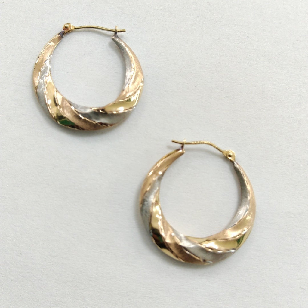 ARRACADAS PAR ORO, ORO COMBINADO 14 K 1.3 GRMS (SEMINUEVO)