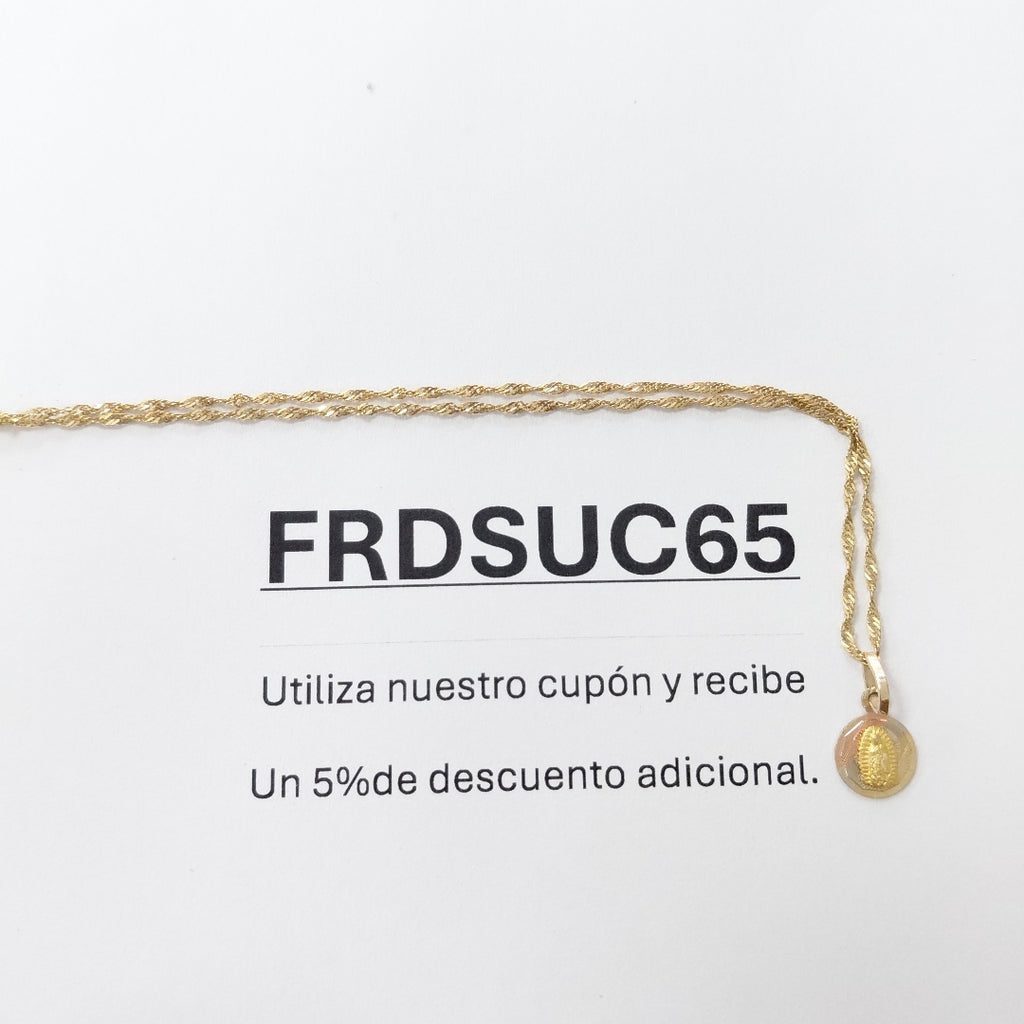 CADENA, MEDALLA RELIGIOSA ORO 10 K 1.3 GRMS (SEMINUEVO)