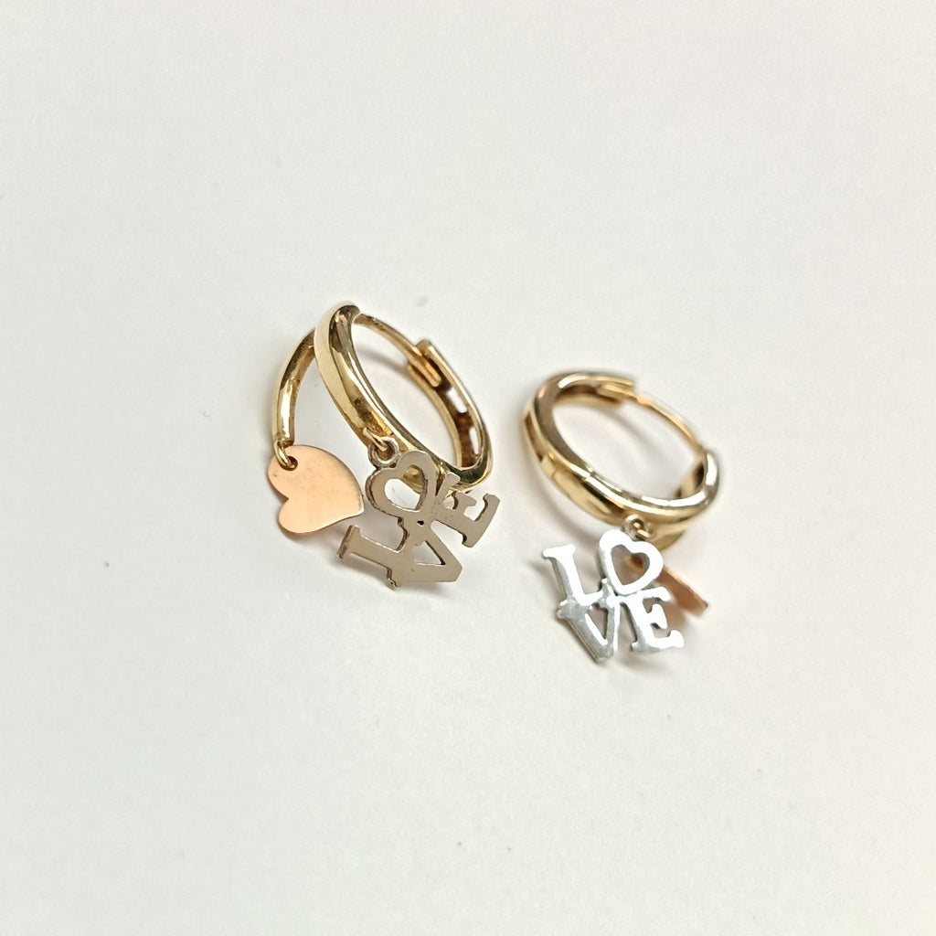 ARRACADAS PAR ORO COMBINADO 14 K 1.9 GRMS (SEMINUEVO)