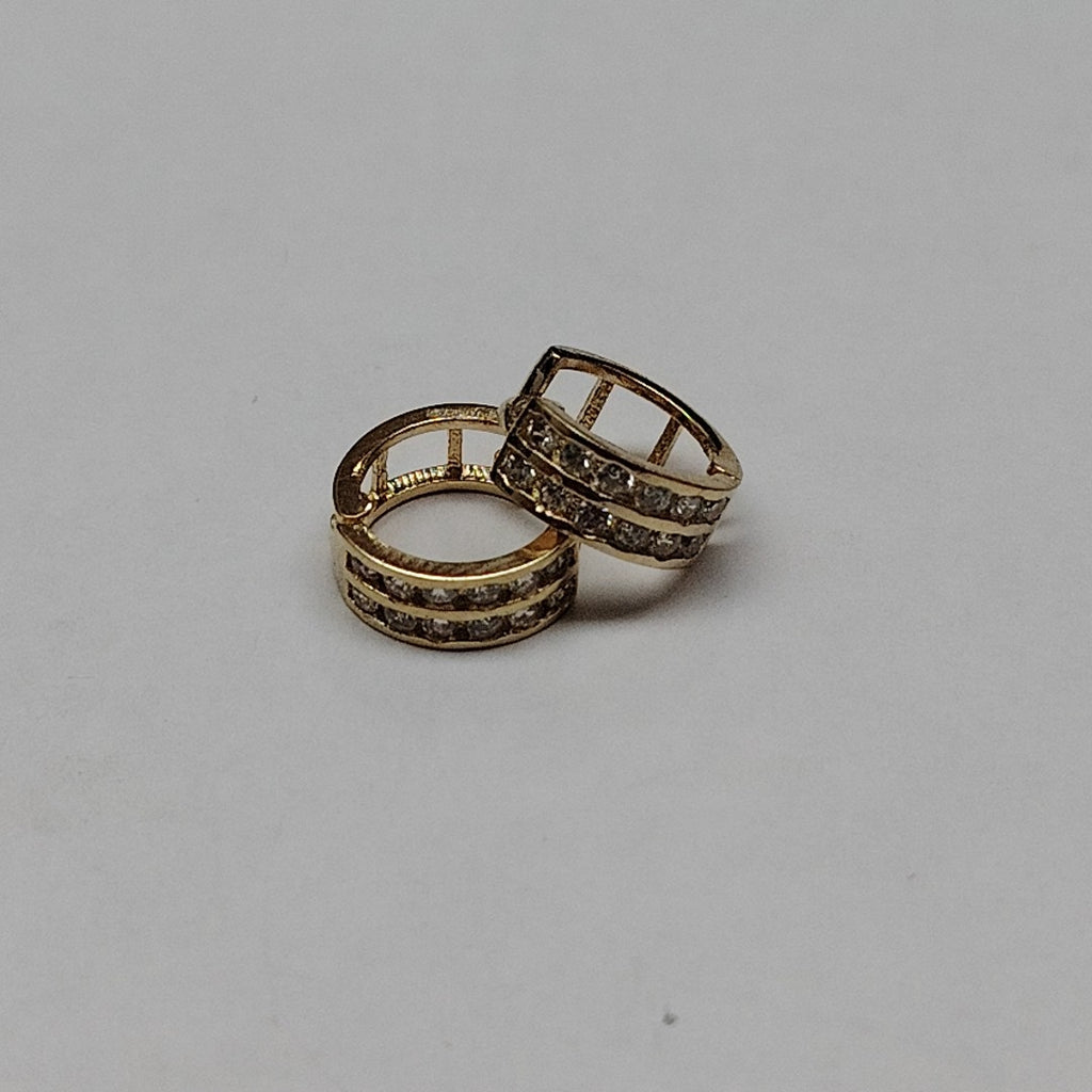 ARETES HUGGIES C CIRCONIAS 14K 1.7 GR (NUEVO)