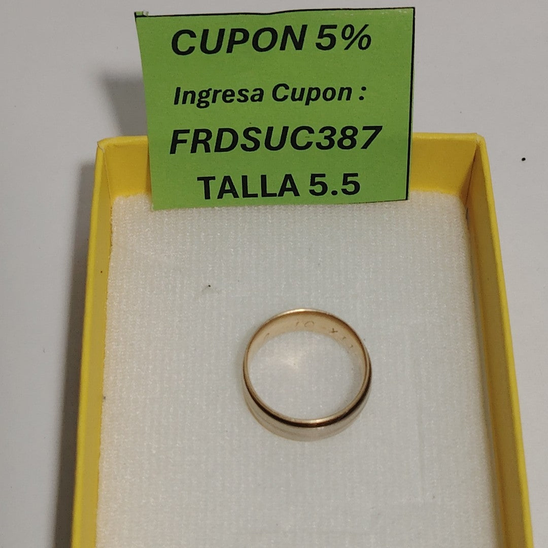 ARGOLLA ORO, ORO BLANCO 14 K 3.1 GRMS (SEMINUEVO)