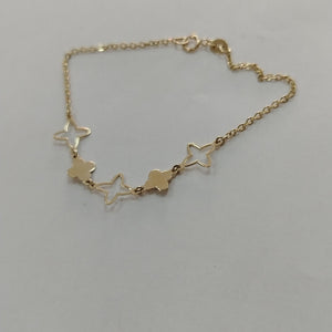 PULSERA TEJIDO ESP CON TREBOL 14K 18 CM 1.6 GR (NUEVO)