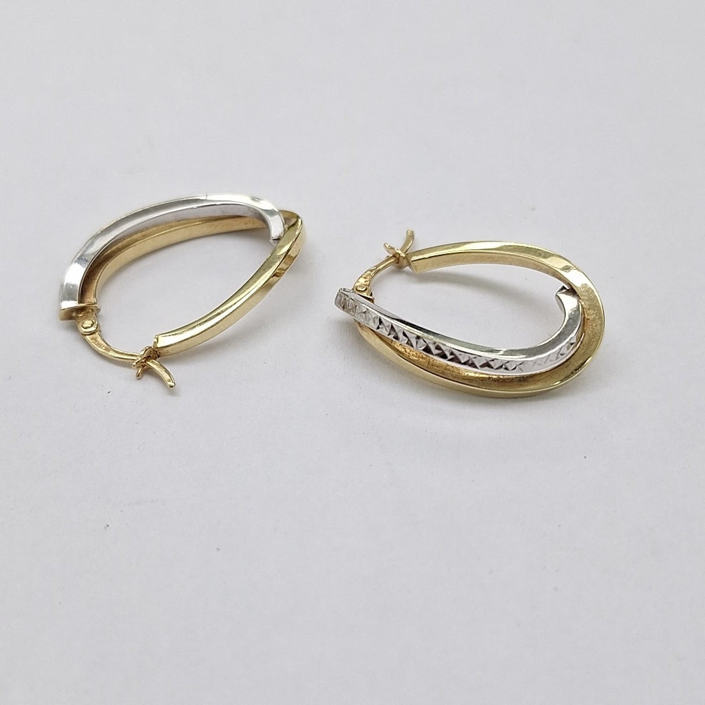 ARRACADAS PAR ORO COMBINADO 14 K 2.4 GRMS (SEMINUEVO)