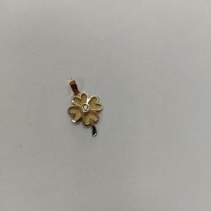 DIJE FIG TREBOL C CIRCONIA 14K 0.8 GR (NUEVO)