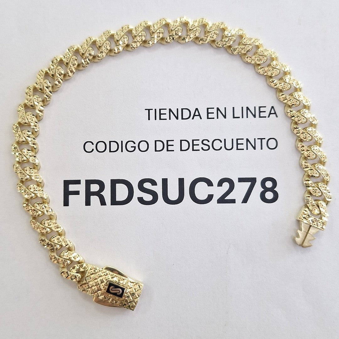 PULSERA CABALLERO MONACO ORO 10K 9.7 (NUEVO)