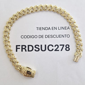 PULSERA CABALLERO MONACO ORO 10K 9.7 (NUEVO)