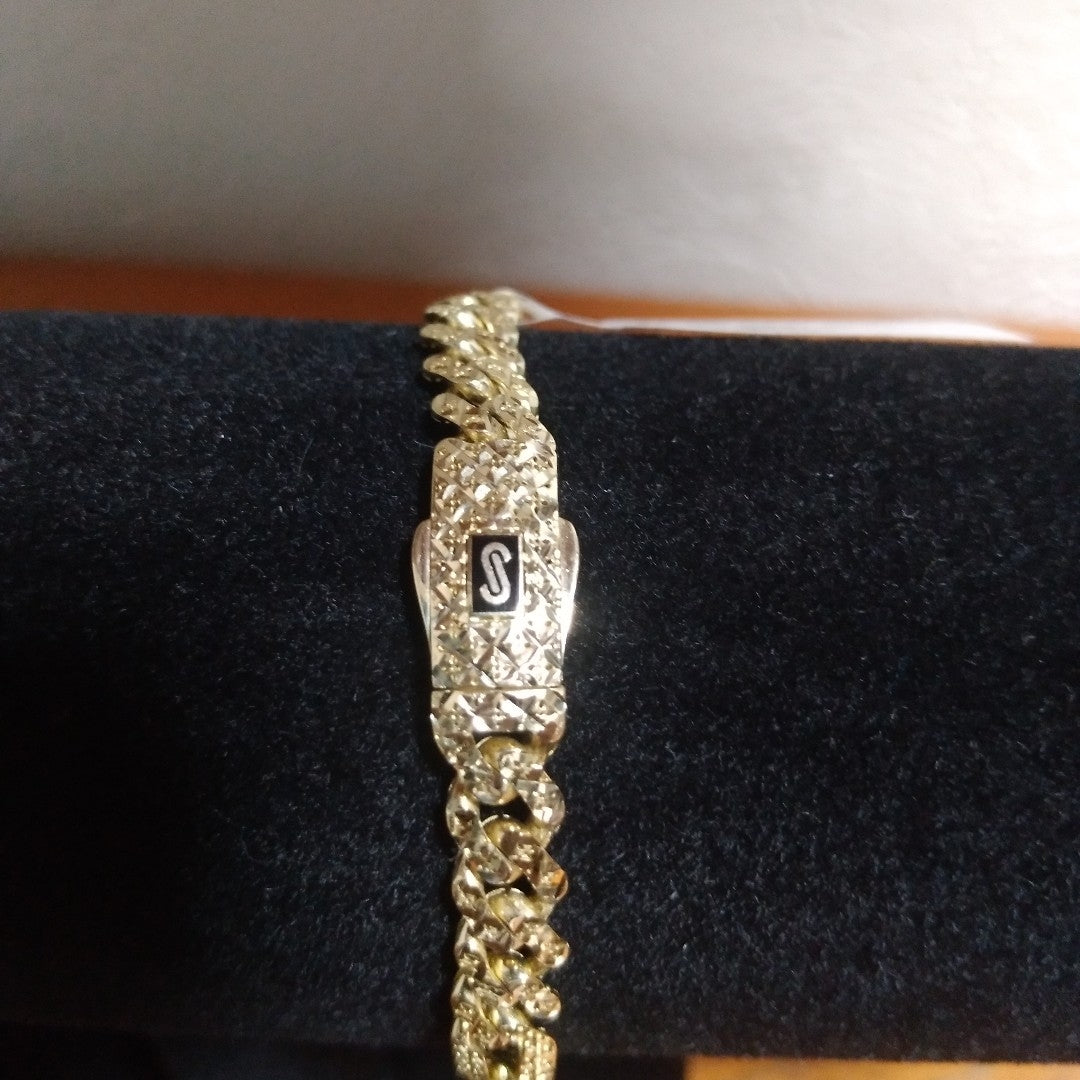 PULSERA CABALLERO MONACO ORO 10K 7.1 (NUEVO)