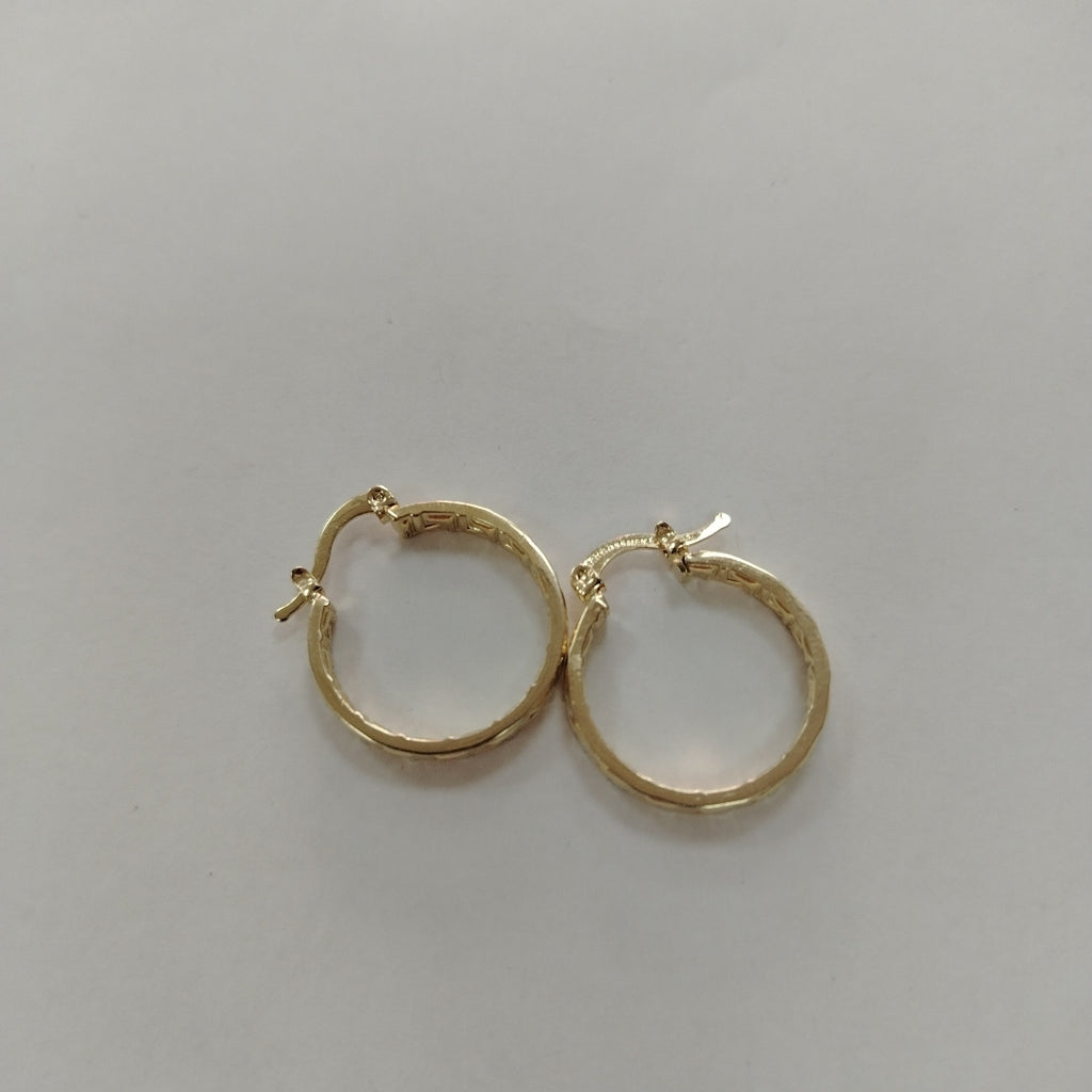 ARETES TEJIDO ARRACADAS TIPO GRECAS 14K 2.2 GR (NUEVO)