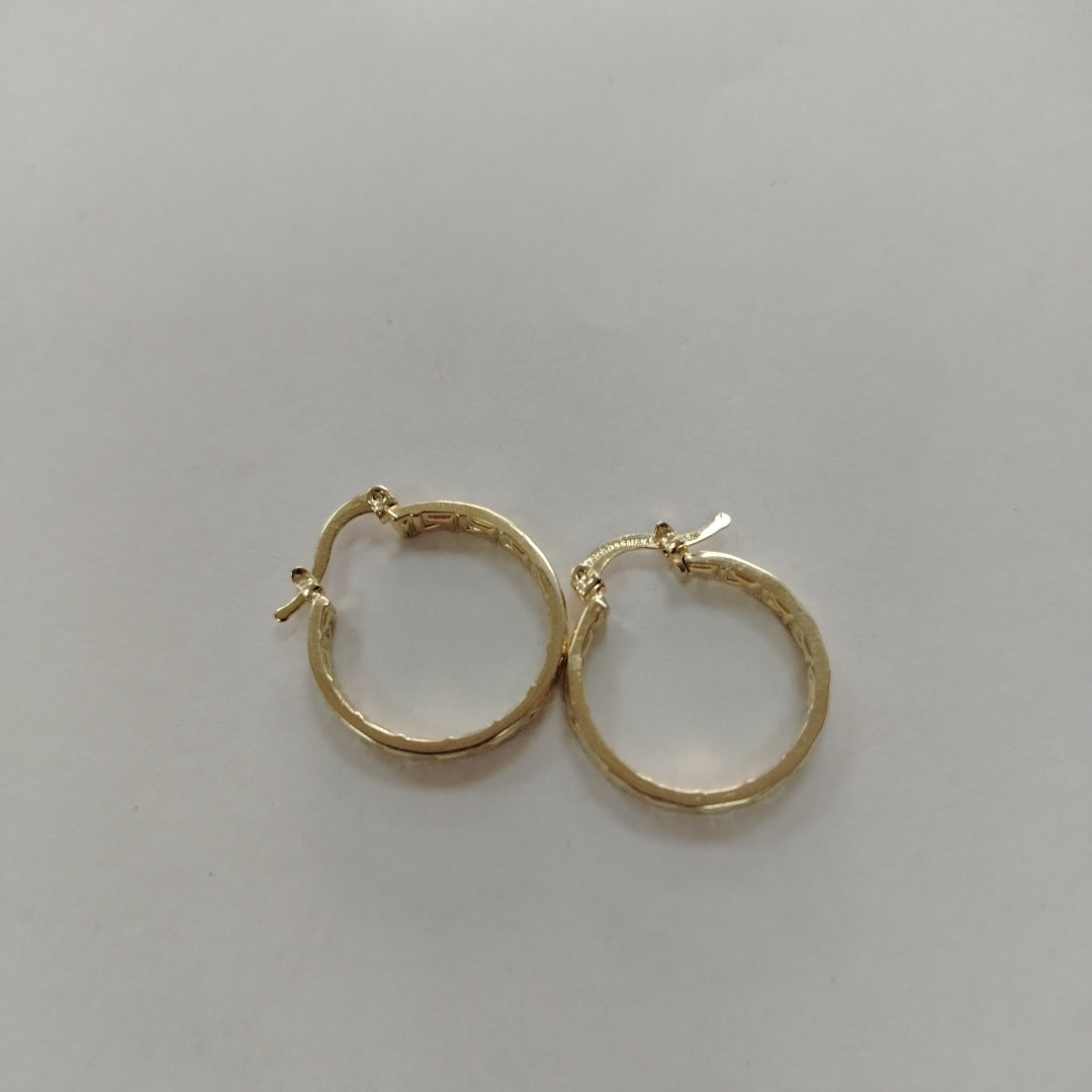ARETES TEJIDO ARRACADAS TIPO GRECAS 14K 2.2 GR (NUEVO)