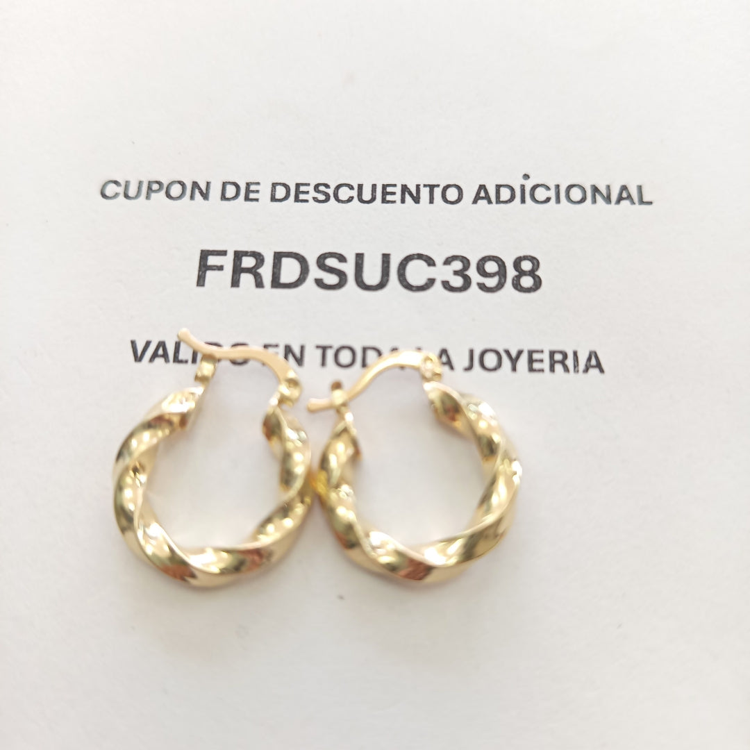 ARETES ARRACADA TORZAL 14K 1.9 GR (NUEVO)