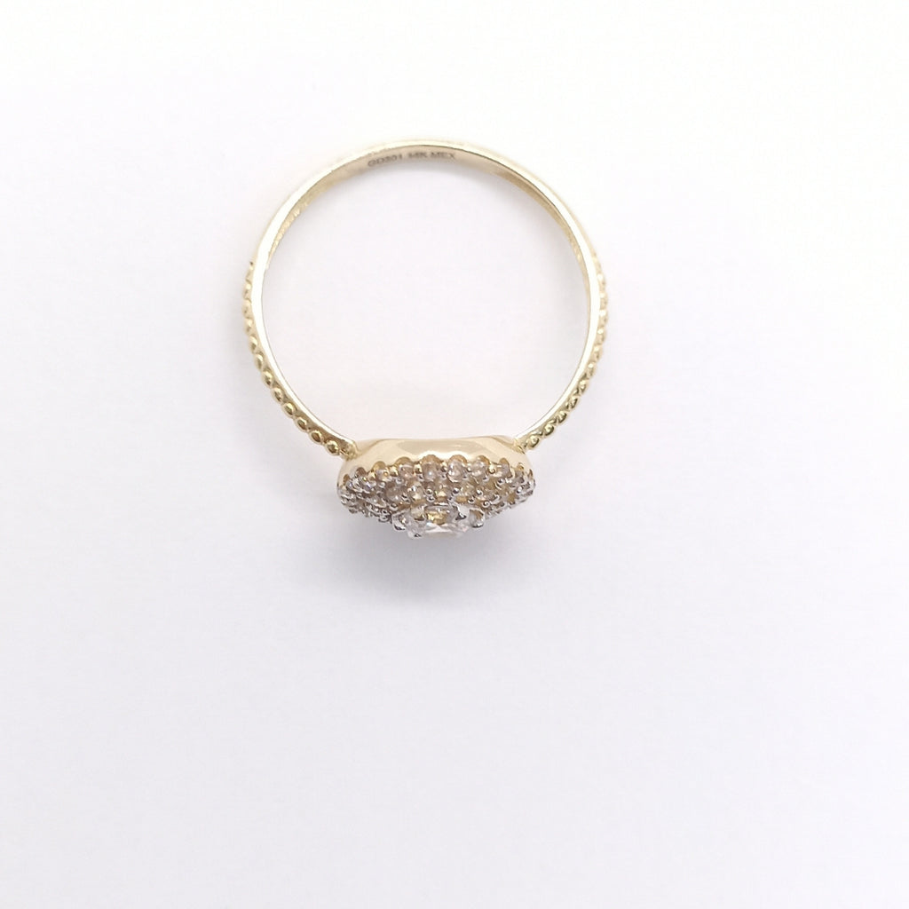 ANILLO ANILLITO C CIRCONIAS 14K 8 TALLA 1.9 GR (NUEVO)