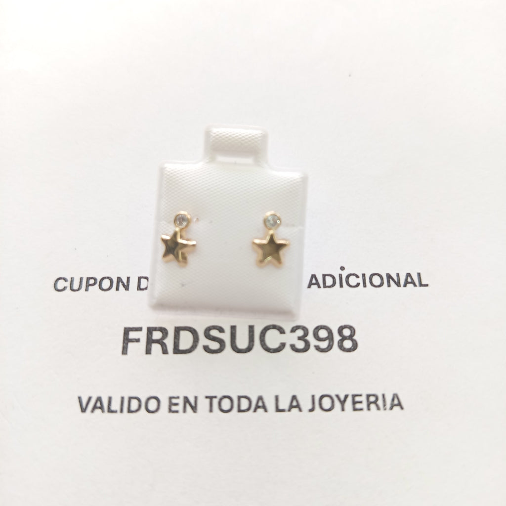 BROQUELES BROQUEL FIG ESTRELLA C CIRCONIA 14K 0.2603 GR (NUEVO)