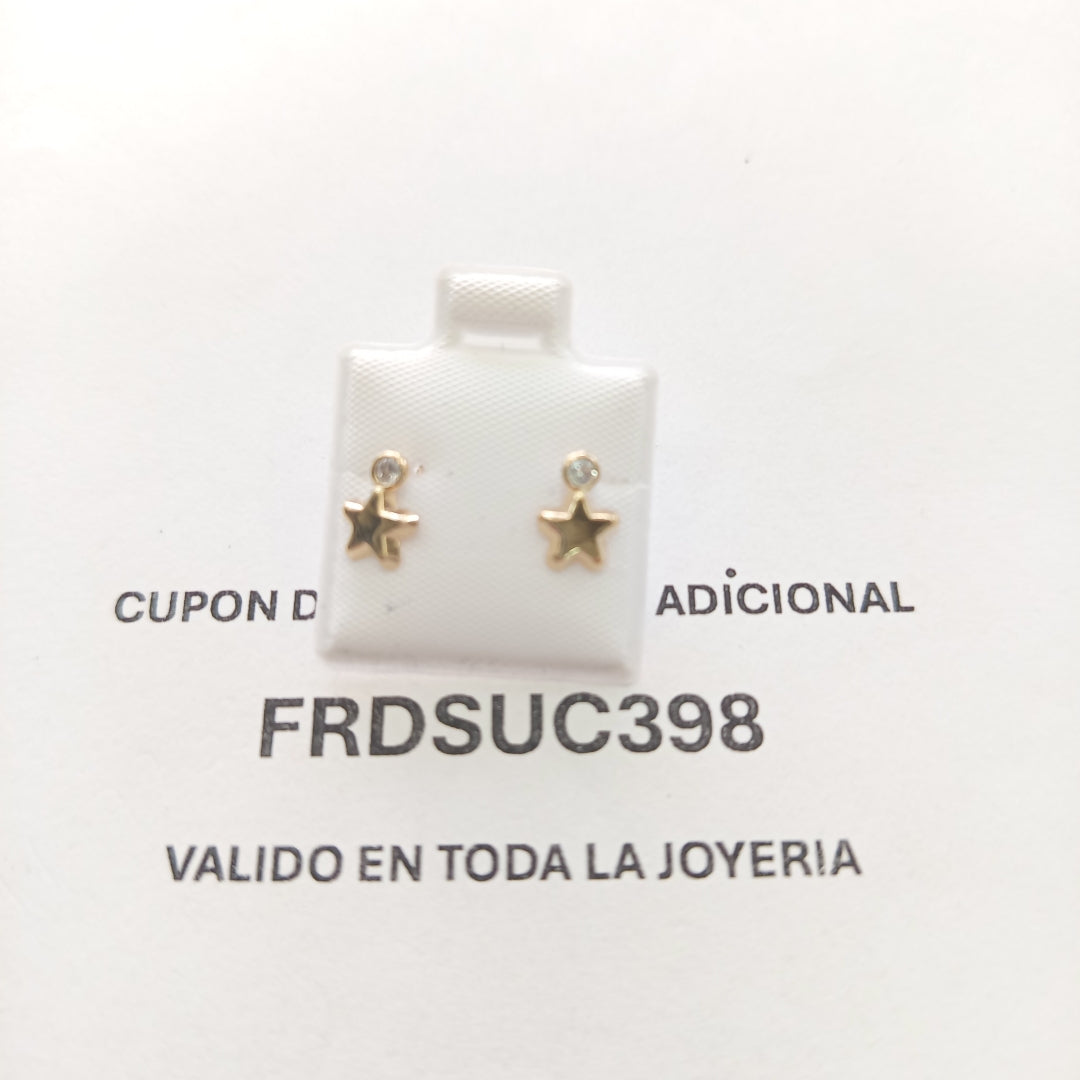 BROQUELES BROQUEL FIG ESTRELLA C CIRCONIA 14K 0.2603 GR (NUEVO)