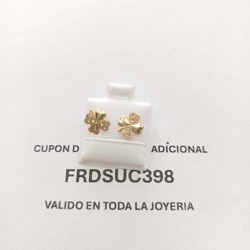 BROQUELES BROQUEL FIG TREBOL 14K 0.2851 GR (NUEVO)