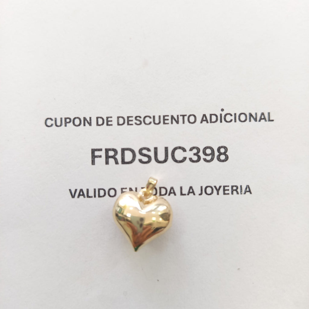DIJE TEJIDO CORAZON LISO 14K 1.4 GR (NUEVO)