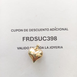 DIJE TEJIDO CORAZON LISO 14K 1.4 GR (NUEVO)