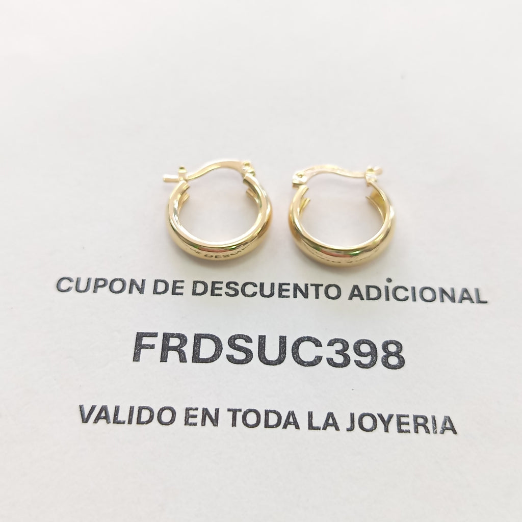ARETES TEJIDO ARRACADAS LISAS 14K 2.1 GR (NUEVO)