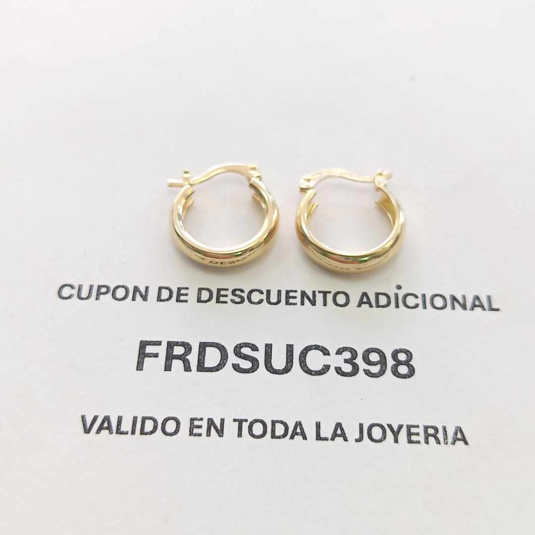 ARETES TEJIDO ARRACADAS LISAS 14K 2.1 GR (NUEVO)