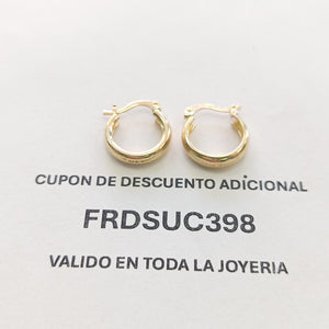 ARETES TEJIDO ARRACADAS LISAS 14K 2.1 GR (NUEVO)