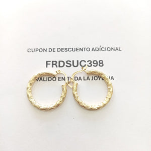 ARETES TEJIDO ARRACADA LABRADA 14K 2.5 GR (NUEVO)
