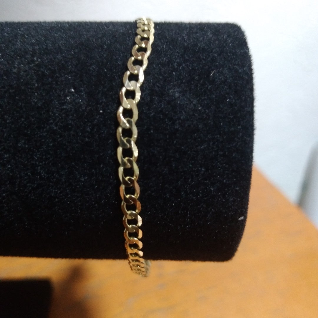 PULSERA TEJIDO BARBADA 14K 18 CM 3.2 GR (NUEVO)