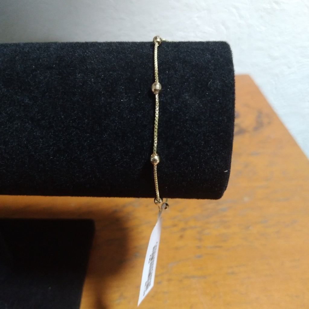 PULSERA ESPECIAL CON BOLITAS 14K 18 CM 1.4 GR (NUEVO)